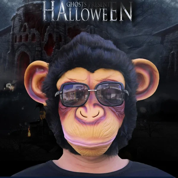 3D Orangotango Chimpanzé Máscara Facial Completa Presentes de Halloween Ecológico Natureza Látex Macaco Máscara Festa Cosplay Prop Masquerade - Image 3