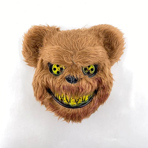 Máscara de urso sangrento brilhante para cosplay de LED Máscara de coelho de pelúcia de terror de Halloween Máscara de urso sangrento Máscara decorativa de festival Máscara de neon para cabeça - Image 13