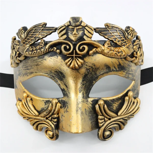 Máscaras de olhos de guerreiro greco-romano antigo para homens, acessórios de fantasia de cosplay para festa de Halloween, adereços de máscara de meia face sexy - Image 3