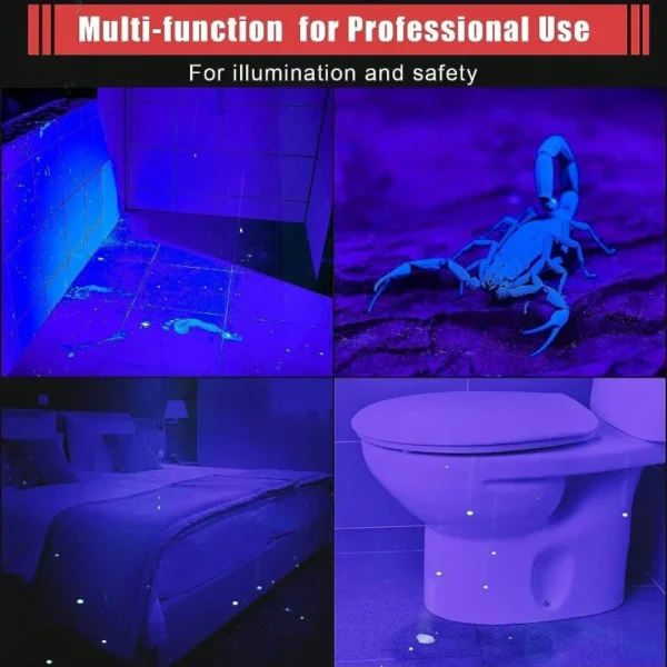 Lanterna UV 365nm Ultravioleta Tocha Com Caneta Clipe Portátil Pilhas AAA Usadas Luz Violeta Detector de Escorpião de Urina - Image 6