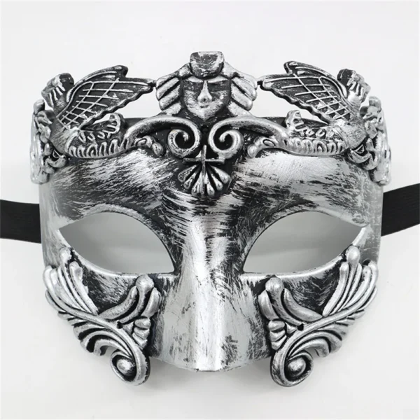 Máscaras de olhos de guerreiro greco-romano antigo para homens, acessórios de fantasia de cosplay para festa de Halloween, adereços de máscara de meia face sexy - Image 11