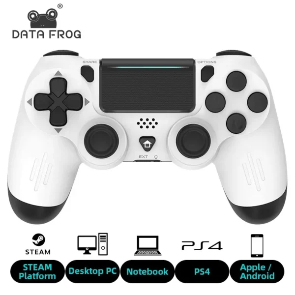 Controlador de jogo compatível com Bluetooth DATA FROG para PS4/Slim/Pro sem fio Gamepad para PC Joystick de vibração dupla para IOS/Android