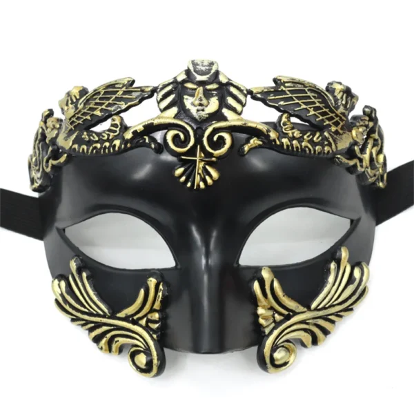 Máscaras de olhos de guerreiro greco-romano antigo para homens, acessórios de fantasia de cosplay para festa de Halloween, adereços de máscara de meia face sexy - Image 5